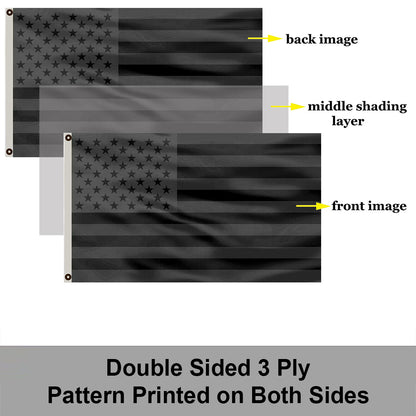 All Black American flag 3x5ft banner man cave