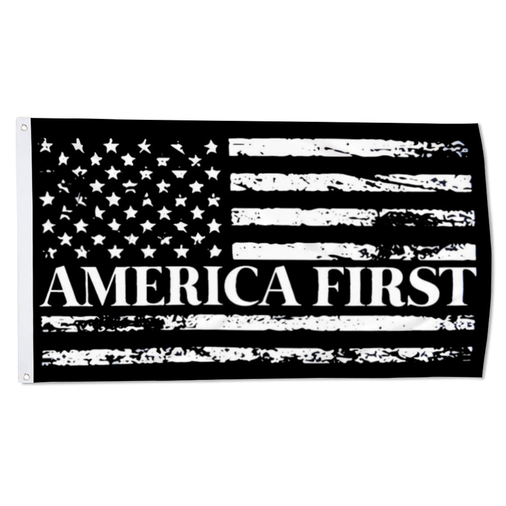 America First USA Distressed Black White flag 3x5ft banner man cave