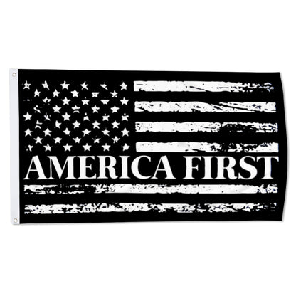 America First USA Distressed Black White flag 3x5ft banner man cave