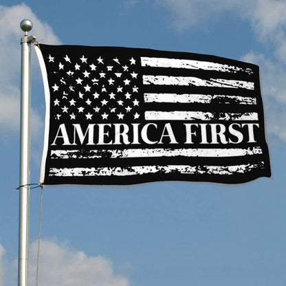 America First USA Distressed Black White flag 3x5ft banner man cave