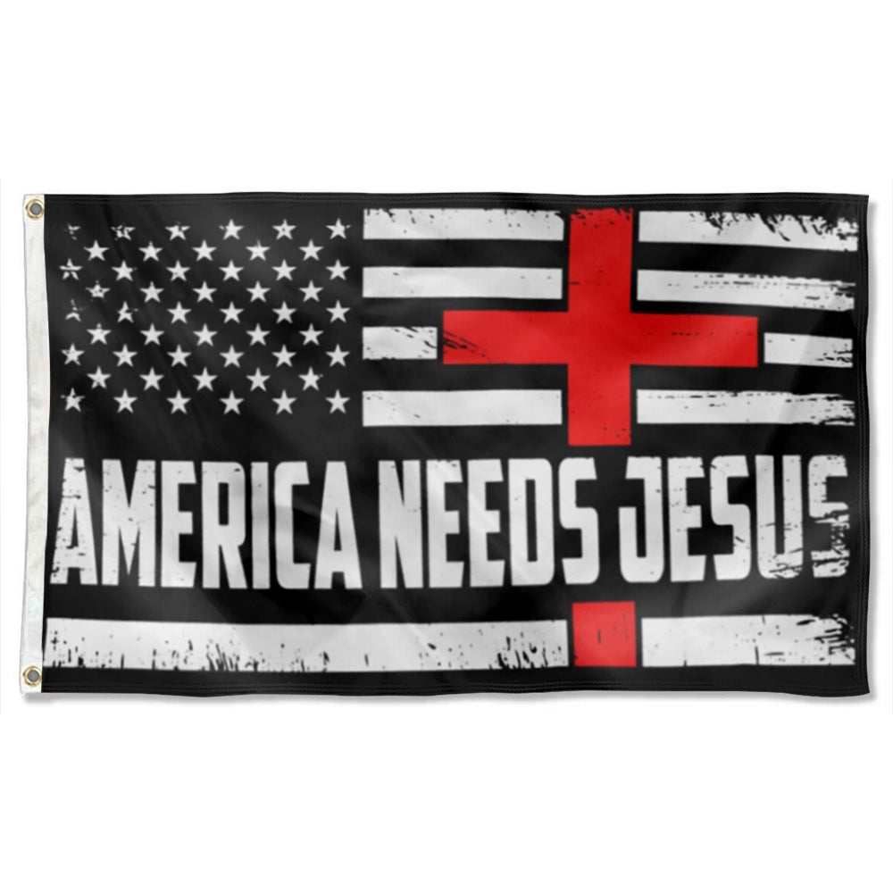 America Needs Jesus flag 3x5ft banner man cave