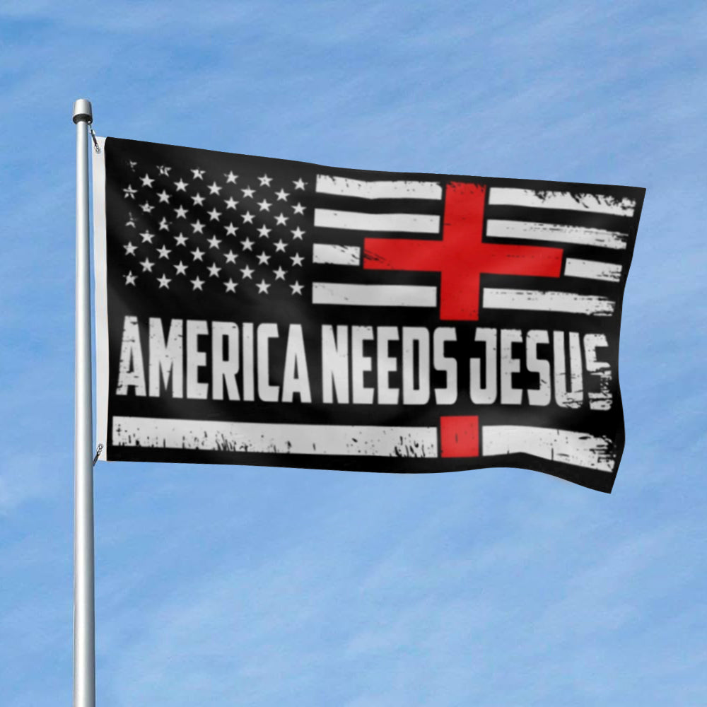 America Needs Jesus flag 3x5ft banner man cave