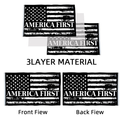 America First USA Distressed Black White flag 3x5ft banner man cave