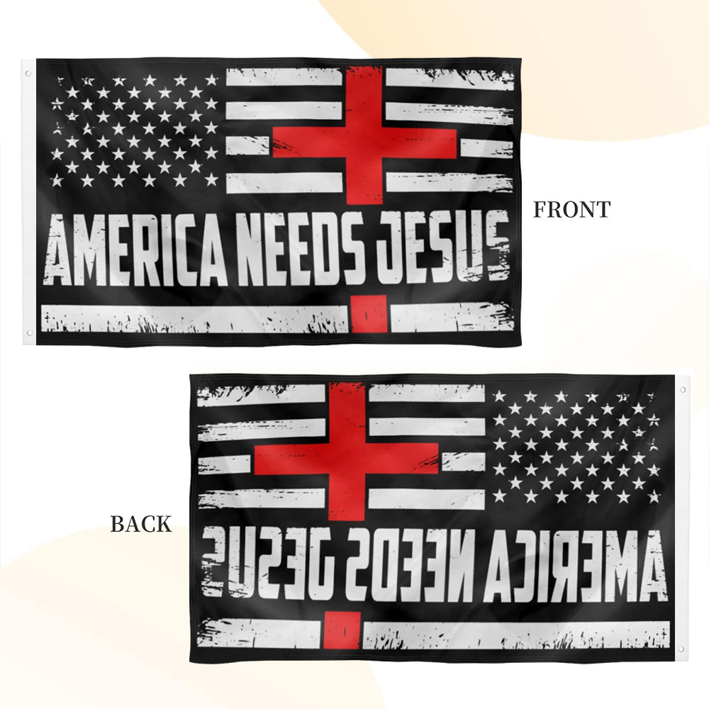 America Needs Jesus flag 3x5ft banner man cave