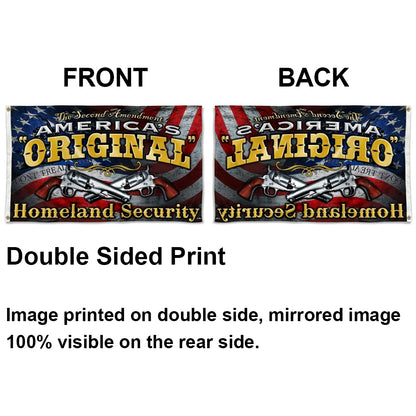 America Original Freedom 2nd Amendment Gun Rights Homland Security flag 3x5ft banner man cave