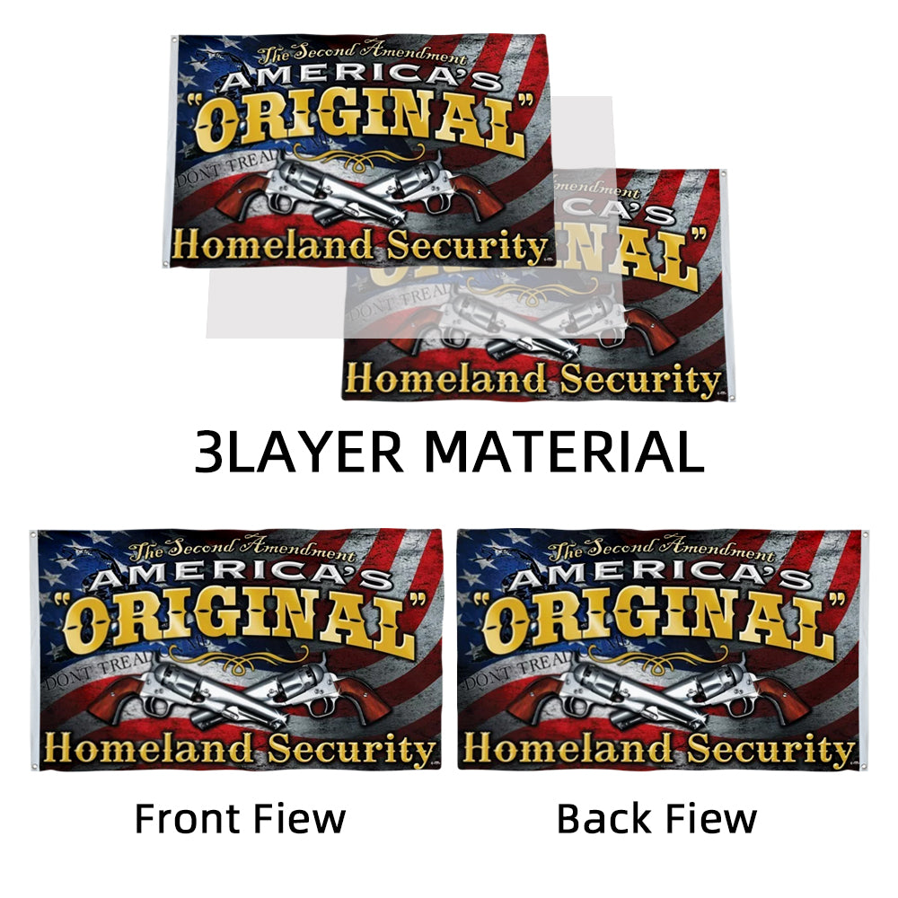 America Original Freedom 2nd Amendment Gun Rights Homland Security flag 3x5ft banner man cave