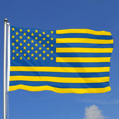 American Ukrainian flag 3x5ft banner man cave