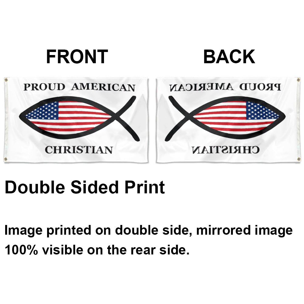 American Proud Christian Fish Jesus flag 3x5ft banner man cave