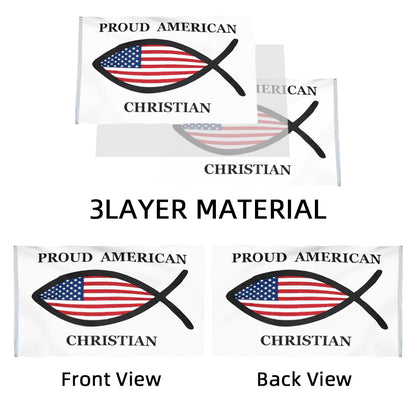 American Proud Christian Fish Jesus flag 3x5ft banner man cave