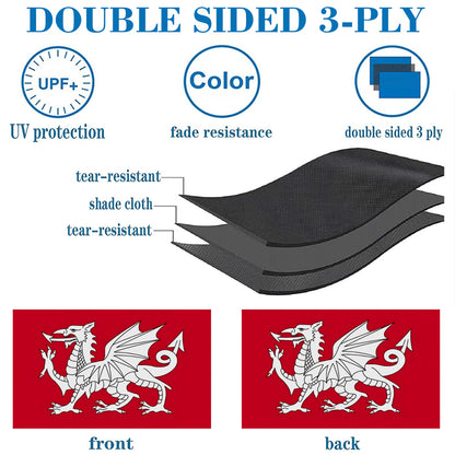 Wales Red Dragon flag 3x5ft banner man cave