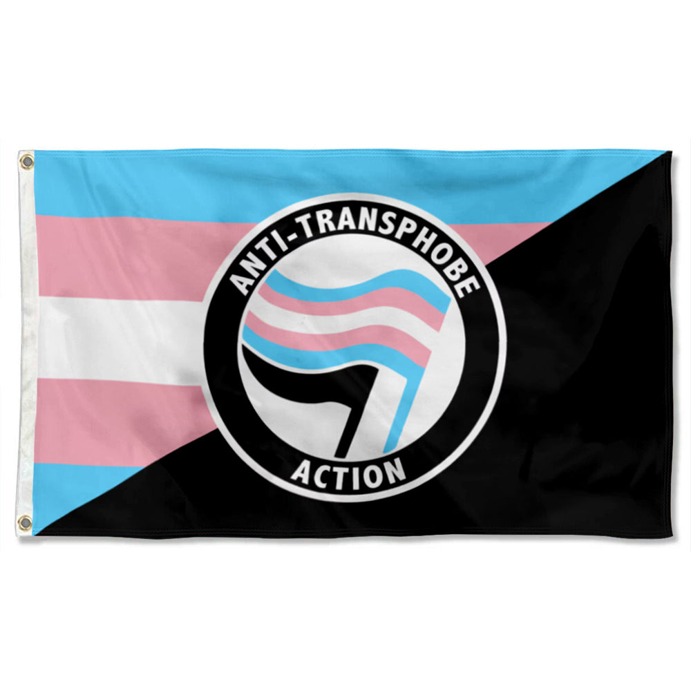 Anti-Transphobe Antifascist Antifa flag 3x5ft banner man cave