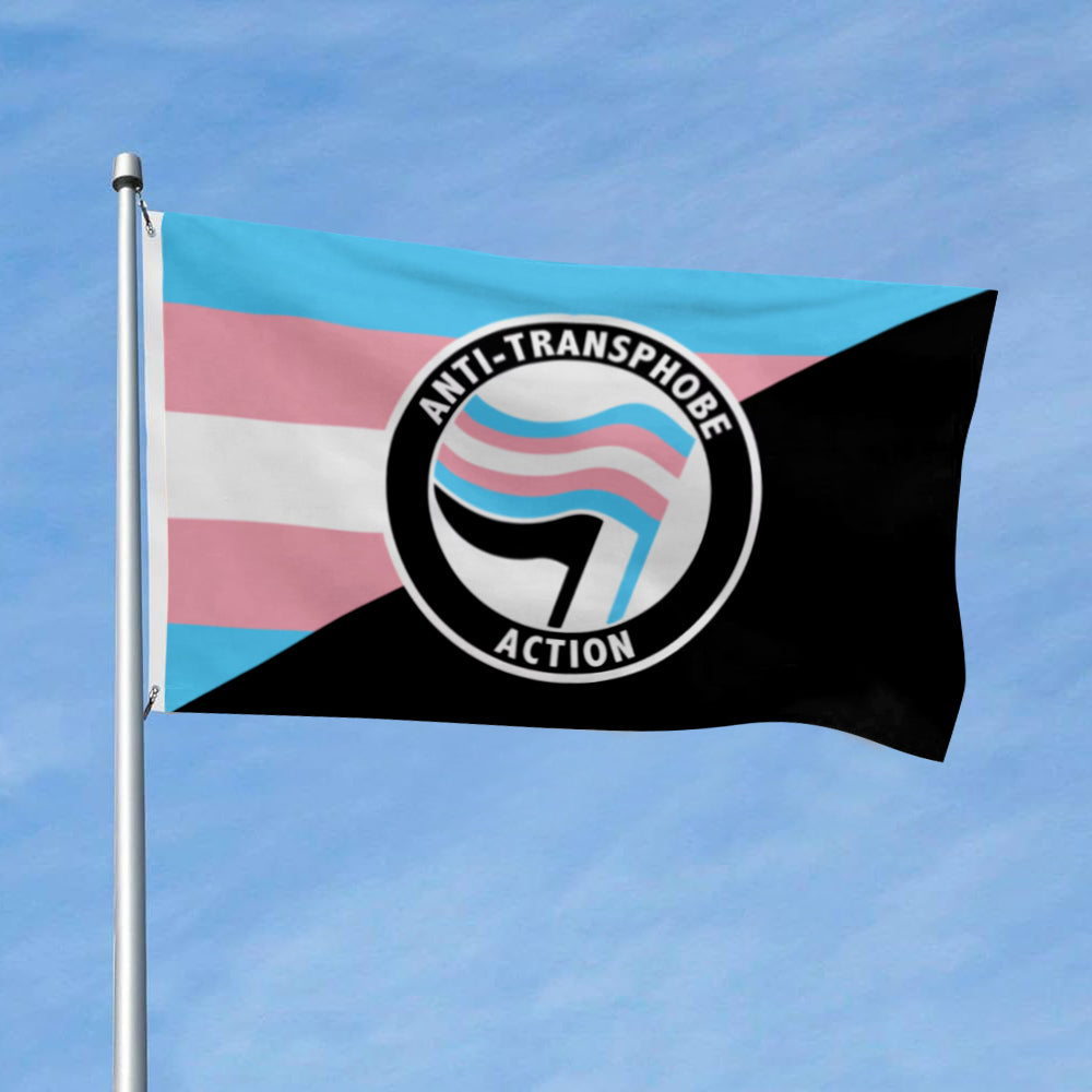 Anti-Transphobe Antifascist Antifa flag 3x5ft banner man cave