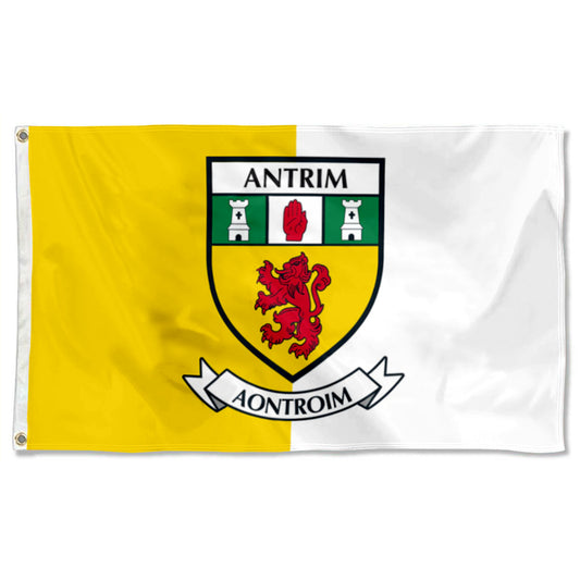 Antrim County Coat of Arms Ireland flag 3x5ft banner man cave