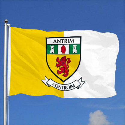 Antrim County Coat of Arms Ireland flag 3x5ft banner man cave