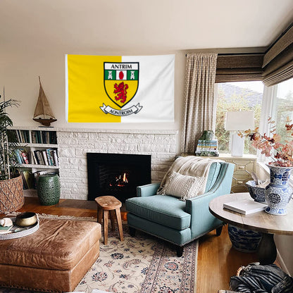 Antrim County Coat of Arms Ireland flag 3x5ft banner man cave
