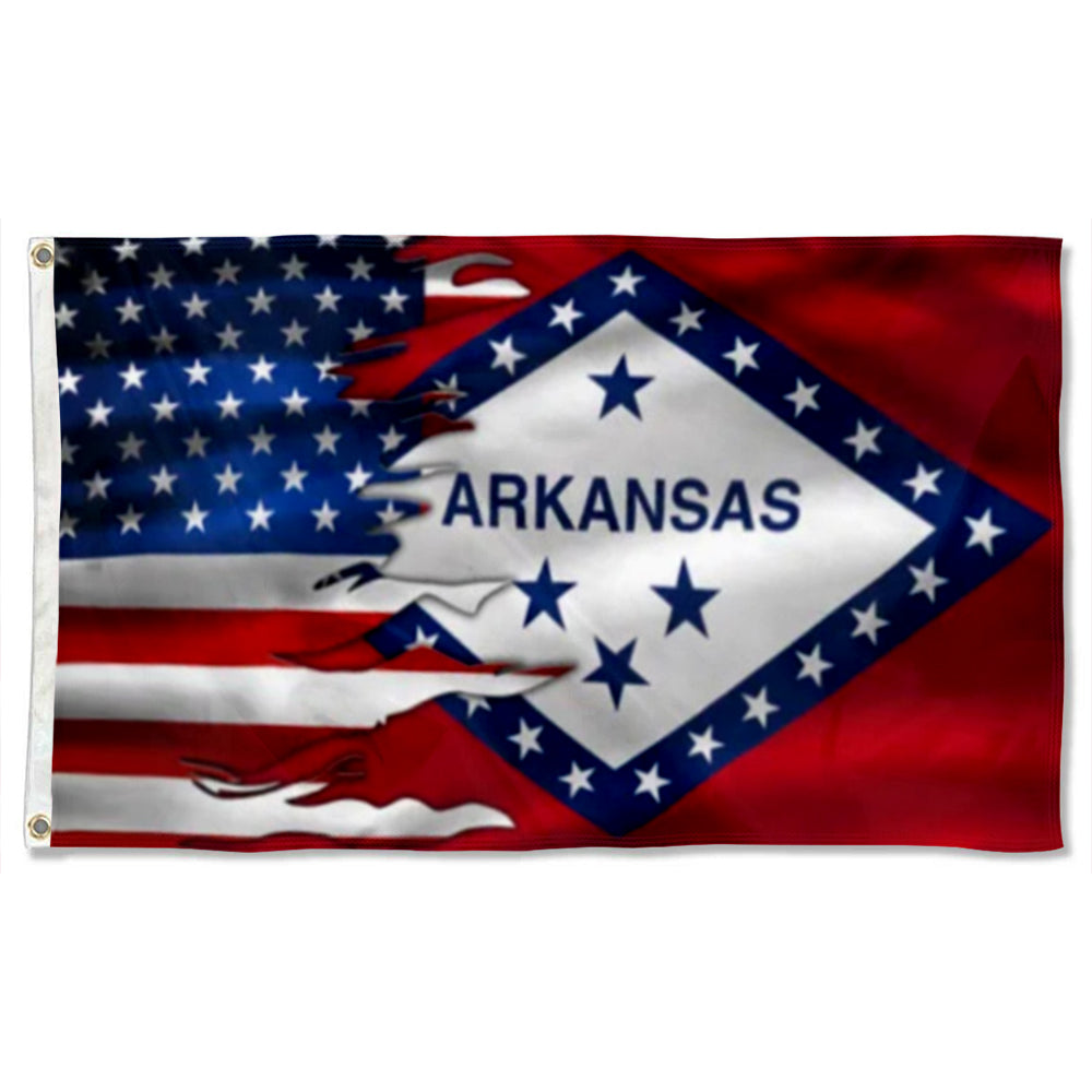 Arkansas & American flag 3x5ft banner man cave