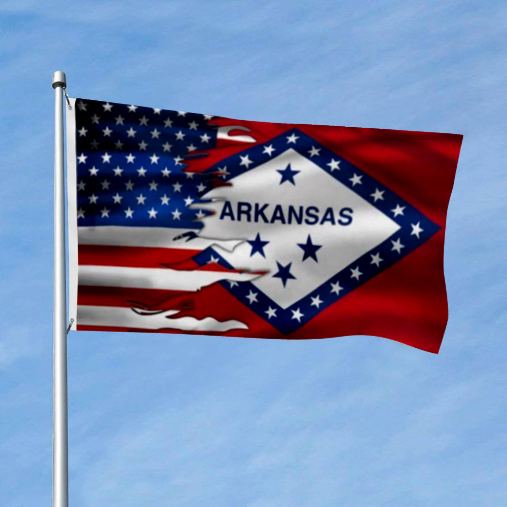 Arkansas & American flag 3x5ft banner man cave