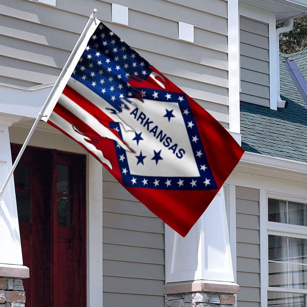 Arkansas & American flag 3x5ft banner man cave