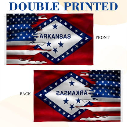Arkansas & American flag 3x5ft banner man cave