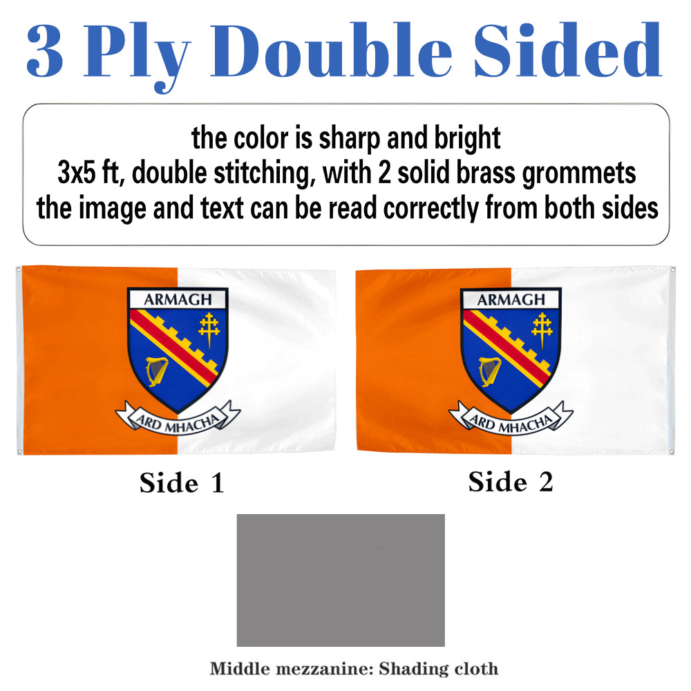 Armagh County Coat of Arms Ireland flag 3x5ft banner man cave
