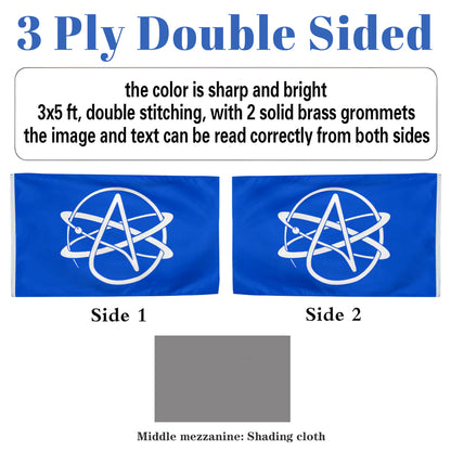 Atheist flag 3x5ft banner man cave