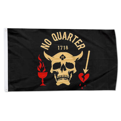 Blackbeard "No Quarter" flag 3x5ft banner man cave