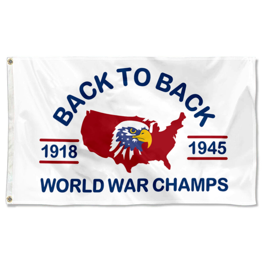 Back to Back World War Champs flag 3x5ft banner man cave