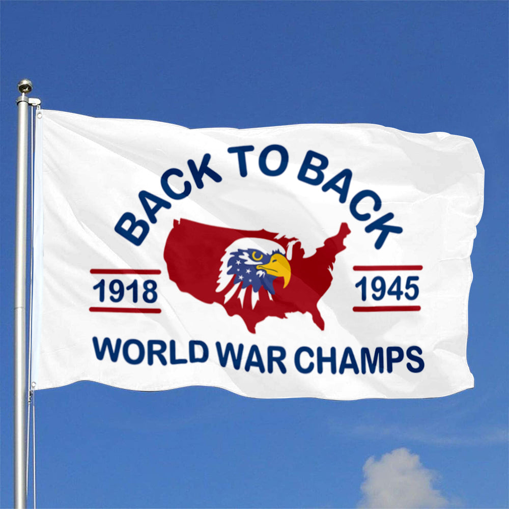 Back to Back World War Champs flag 3x5ft banner man cave