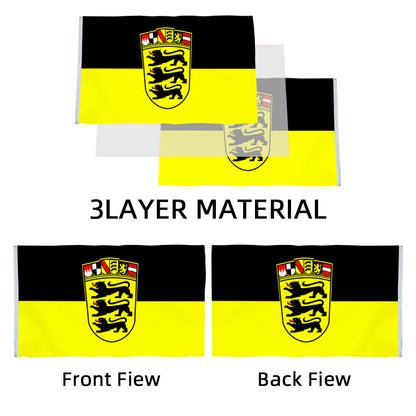 Baden-Wurttemberg Germany State (Stuttgart Coat of Arms) flag 3x5ft banner man cave