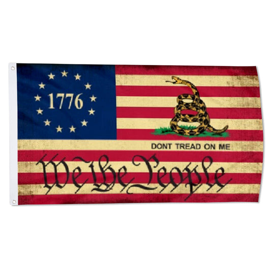 Betsy Ross We the People Gadsden 1776 flag 3x5ft banner man cave