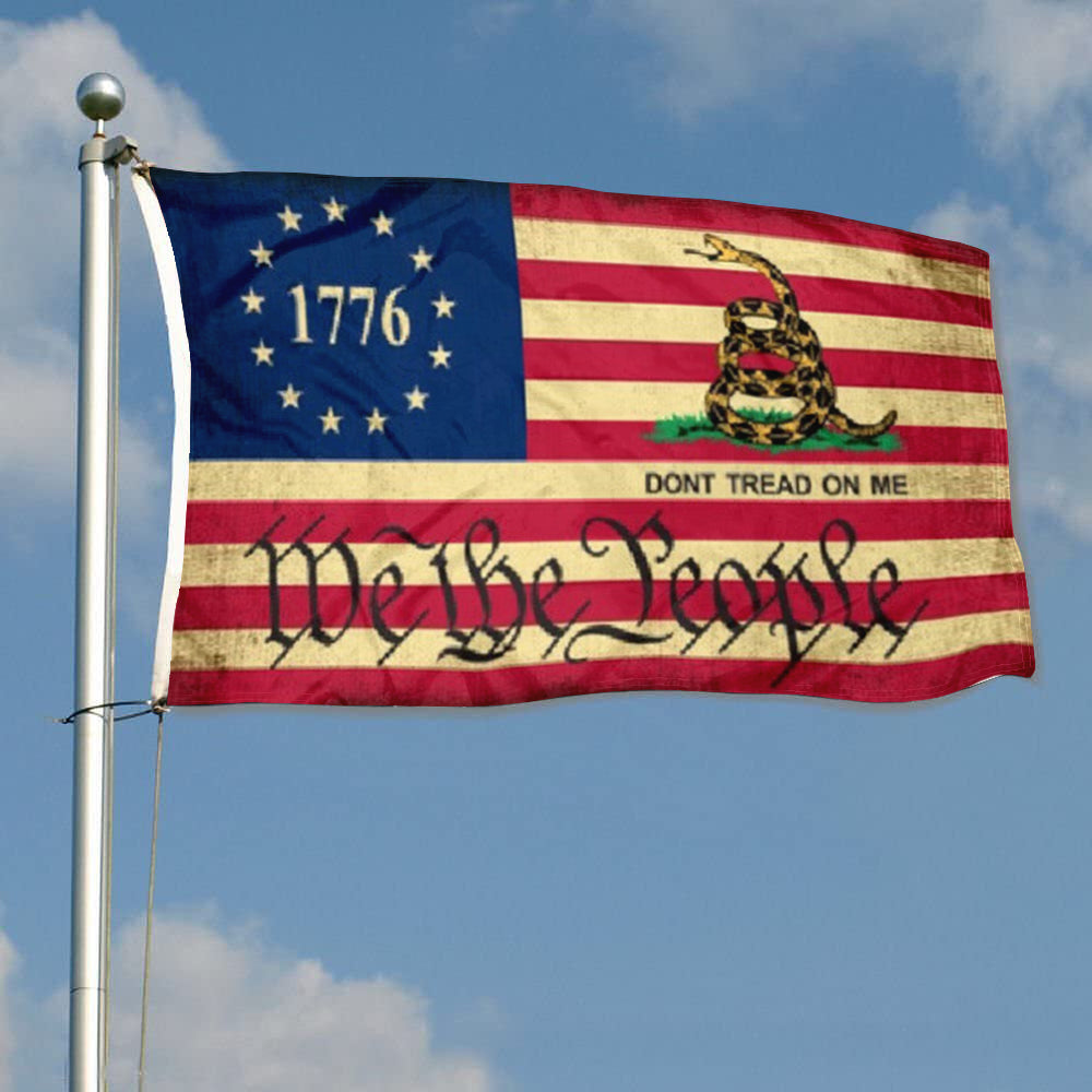 Betsy Ross We the People Gadsden 1776 flag 3x5ft banner man cave