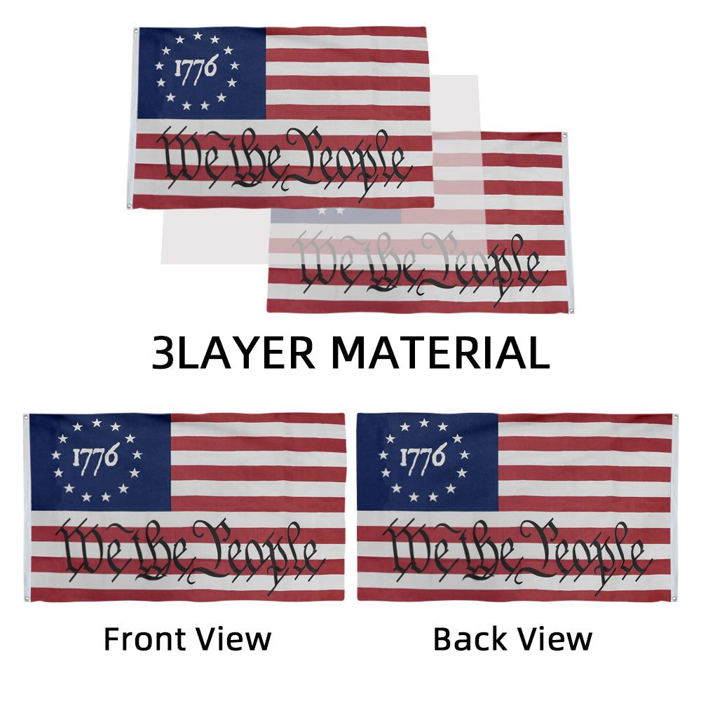 Betsy Ross 1776 We The People RWB flag 3x5ft banner man cave