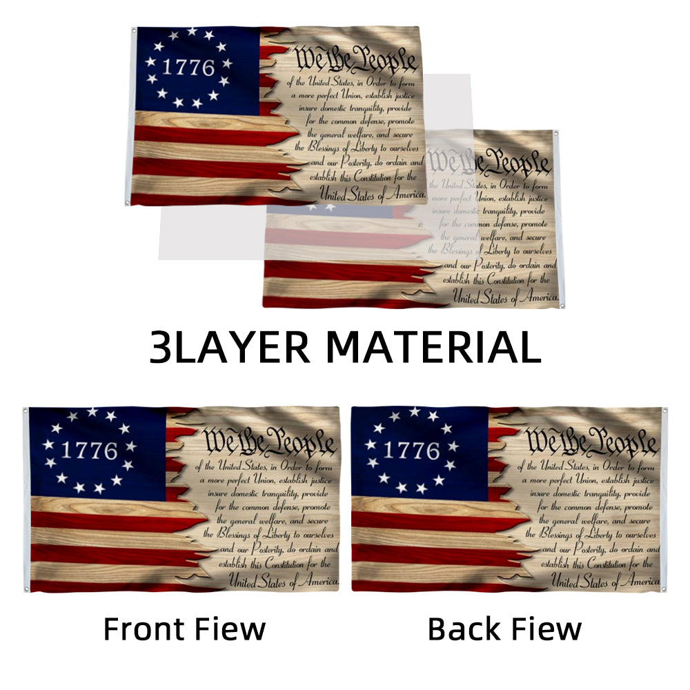 Betsy Ross We The People 1776 US Constitution flag 3x5ft banner man cave