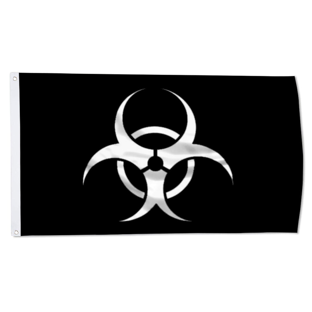 Black Biohazard flag 3x5ft banner man cave
