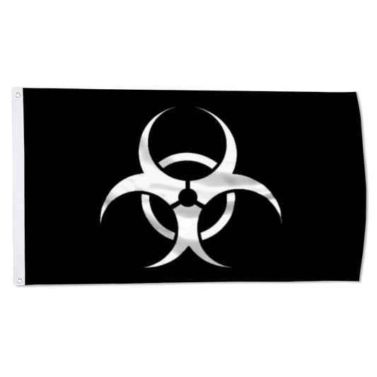 Black Biohazard flag 3x5ft banner man cave