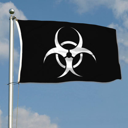 Black Biohazard flag 3x5ft banner man cave