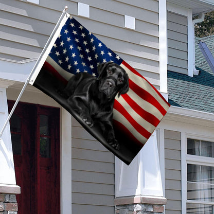 Black Labrador Retriever American flag 3x5ft banner man cave