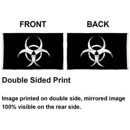 Black Biohazard flag 3x5ft banner man cave