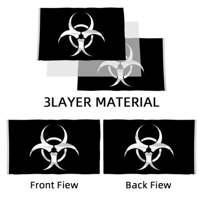 Black Biohazard flag 3x5ft banner man cave