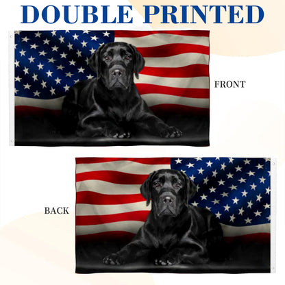 Black Labrador Retriever American flag 3x5ft banner man cave