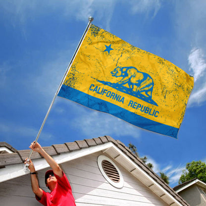 Blue & Gold California Republic flag (UCLA Colors) 3x5ft banner man cave