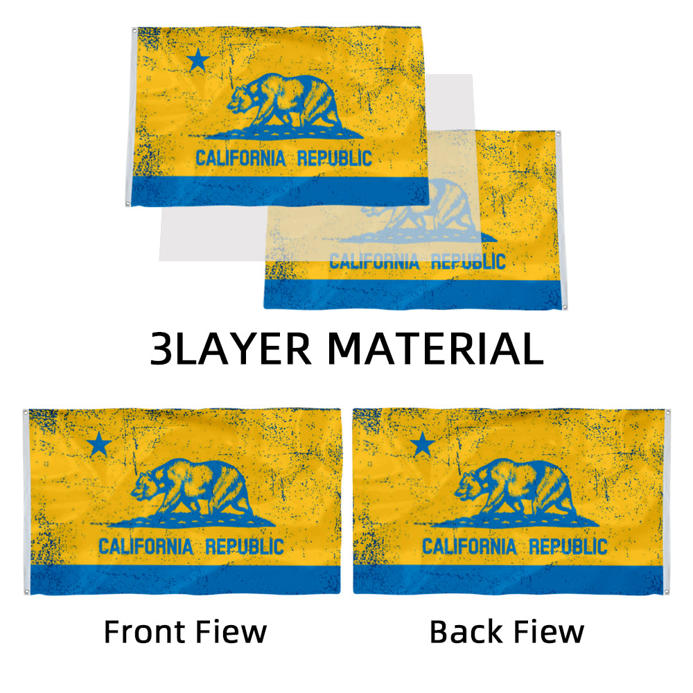 Blue & Gold California Republic flag (UCLA Colors) 3x5ft banner man cave