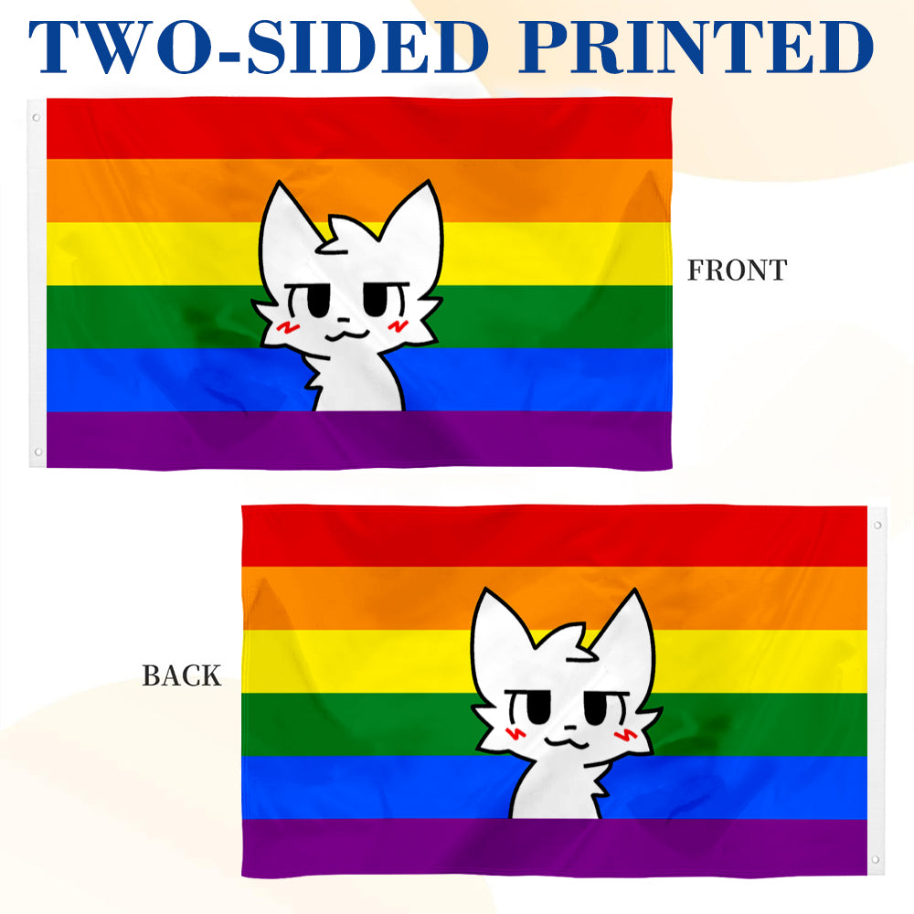 Boykisser Pride flag Gay Furry Pride flags 3x5ft banner man cave