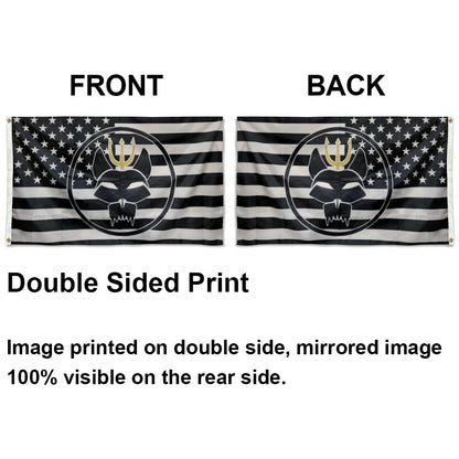 Bravo Team Seal Team Navy black and white American flag 3x5ft banner man cave