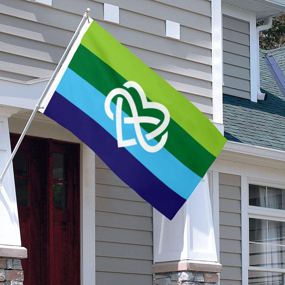 Bright Infinity Heart Polyamory flag 3x5ft banner man cave