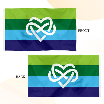 Bright Infinity Heart Polyamory flag 3x5ft banner man cave