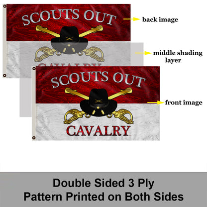 CAVALRY OFFICER STETSON SCOUTS OUT flag 3x5ft banner man cave