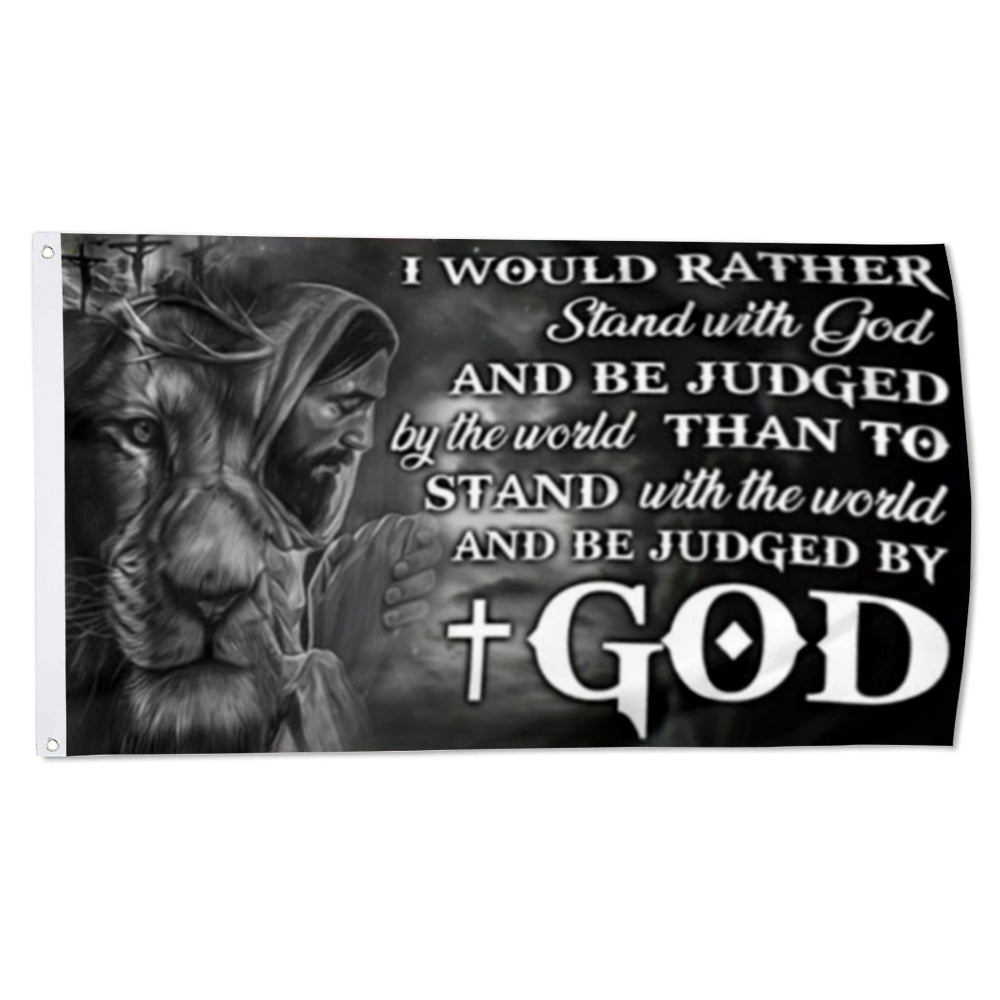 Lion of Judah Cross Faith Christian flag 3x5ft banner man cave