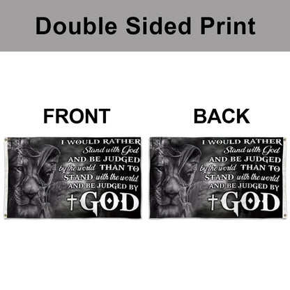 Lion of Judah Cross Faith Christian flag 3x5ft banner man cave