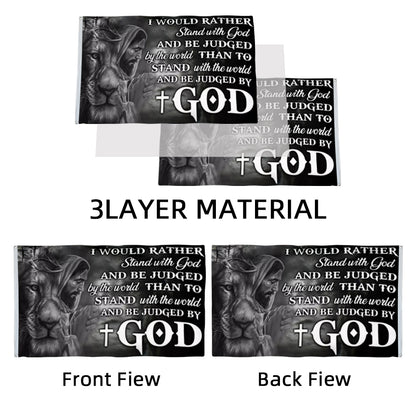 Lion of Judah Cross Faith Christian flag 3x5ft banner man cave